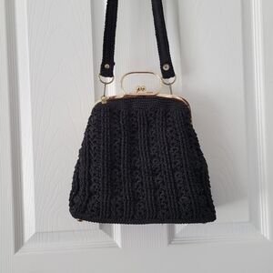 Black Crochet Shoulder Bag
